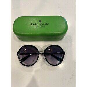Kate Spade Oversized Round Sunglasses Black And Silver